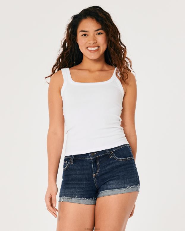 Bottoms Hollister Women Curvy Low-Rise Dark Wash Denim Shorts 3\\ 48820509 Dark Wash